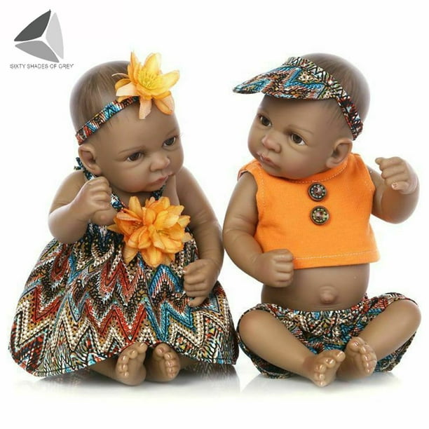 Girl Twins Dolls 18'' Handmade Lifelike Baby Silicone Vinyl Reborn Newborn Boy
